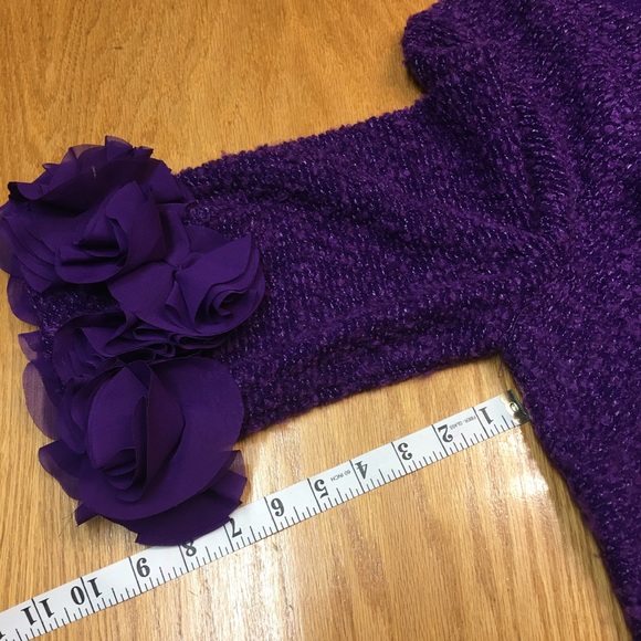 Joan Rivers Women’s Purple Wool/ Acrylic Blend Cropped Cardigan. Sz L - Picture 7 of 8